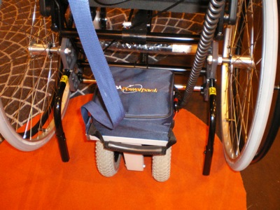 Photo de la motorisation Powerpack installé sur un fauteuil