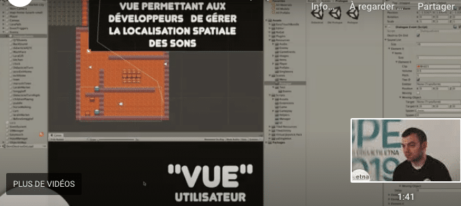Vu permettant au developpeur de localiser les sons dans le jeu