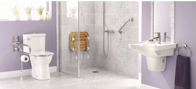 Illustration d'une salle de bain adaptée